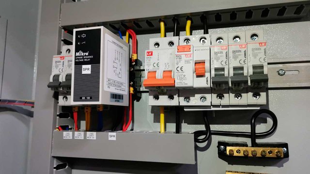 A close-up of a full house surge protector installed by McCarrick Electric professionals